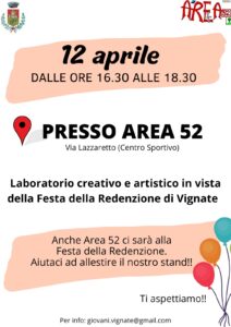 Iniziativa Area 52 per la Festa della Redenzione