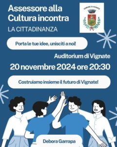 Assessore alla Cultura incontra la Cittadinanza